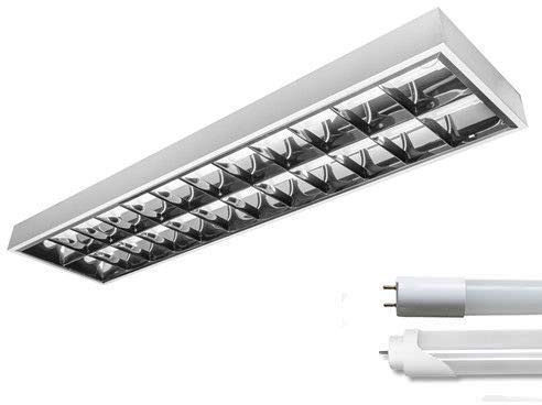 Amslight LED Rasterleuchte Empty 2x150cm Tube Röhren Neutral 4000 Set