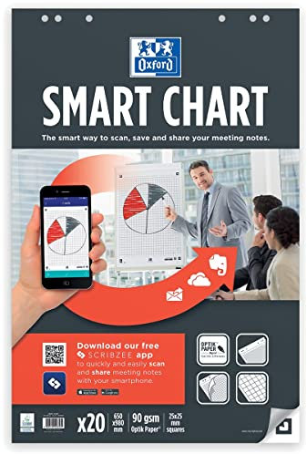 Oxford smart perforerad konferensblock 65 x 98 cm små kakelplattor 2,5 mm 20 limmade vita ark