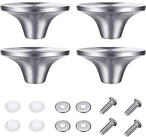 QDDS 4 Pièces Poignées de Couvercle Remplacement, Bouton de Couvercle de Pot, Poignée Couvercle Casserole, Acier Inoxydable Bouton Casserole de Remplacement avec Vis pour Batterie de Cuisine (Argent)