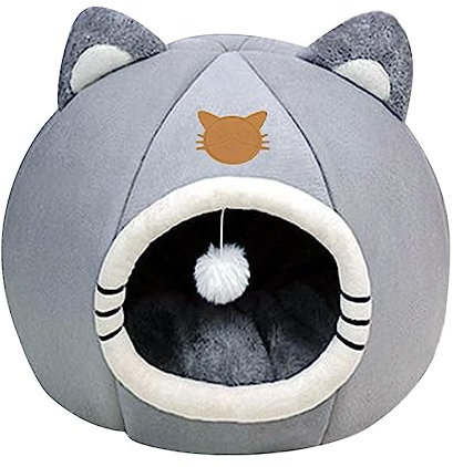 Jomewory 2-in-1 Katzenbetthöhle, Beruhigendes Haustier Schlafsofa Für Wohnungskatzen, Große Größe, Höhlenkatzenbett, Katzenhöhlen Für Hauskatzen, Rutschfester Boden Für Katzen, Kleine Hunde