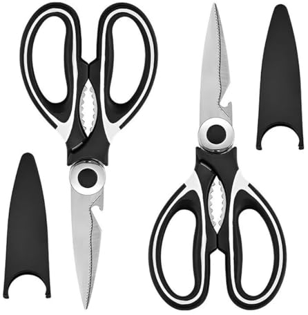 BZKSER Tijeras Multiusos Cocina - 2 pcs Tijeras De Cocina Tijeras Cocina Arcos Tijeras Cocina Profesionales Kitchen Shears Kitchen Scissors para Carne Pollos Pescado Aves Verduras Nueces BBQ