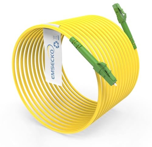 EMSECKO Câble Fibre Optique LC/APC vers LC/APC OS2 Singlemode Simplex 9/125μm (20M)