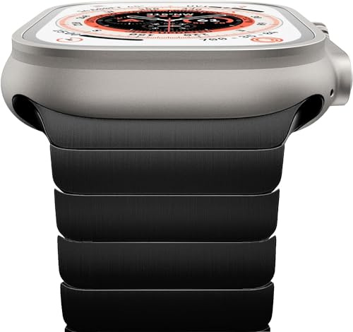 Titane Bracelet en MéTal Compatible avec Apple Watch Ultra1 2 3, SE, Serie 11/10/9/8/7/6/5/4/3/2/1 49mm 46mm 45mm 44mm 42mm 41mm 40mm 38mm, Bracelet en acier inoxydable pour iWatch