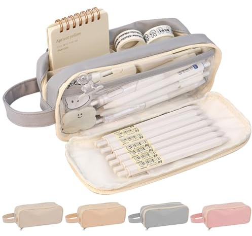 Yoolly Pencil Case, Big Capacity Pencil Case for Girls Boys, Waterproof Expandable Toiletries Storage Pouch Make up Cosmetic Bag, Office Stationery Organizer