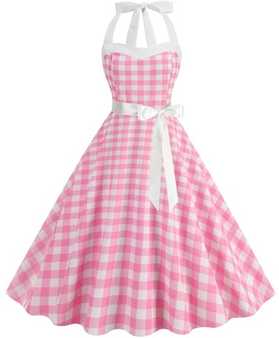 maxToonrain Damenkleid im 50er-Jahre-Stil, gepunktet, 1950er-Jahre-Stil, Cocktail-Party, Abendkleid, 50er-Jahre-Kostüm für Erwachsene