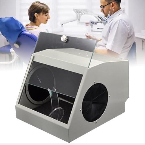 Dental Schleifen Polierbox Lapping Protector Dental LED Staubbox Luftpolierer Sandstrahlen Schrank Staubschutz Sammler 30 x 26 x 20 cm