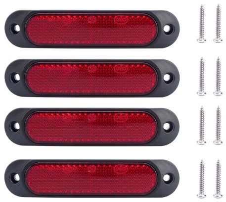 Kardne 4 Pcs 27 LED Seitenleuchten, 12V-24V Seitenmarkierungsleuchten, Kontrolleuchte, Warnlichter, Rücklichter, Notlichter, Bremsleuchten, für LKW PKW Anhänger Trailer Wohnwagen KFZ BUS SUV (Rot)