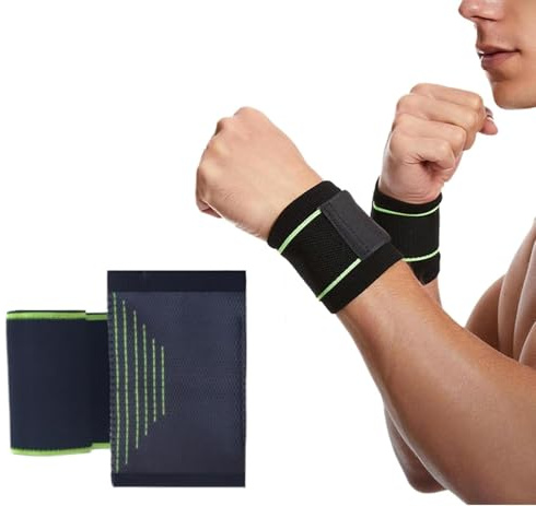 Generico Fascia da Polso, polsiera Supporto Elastica Ambidestra, Tutore Tunnel Carpale, fascia di supporto per polso - cinghia di compressione regolabile - tessuto elastico e traspirante