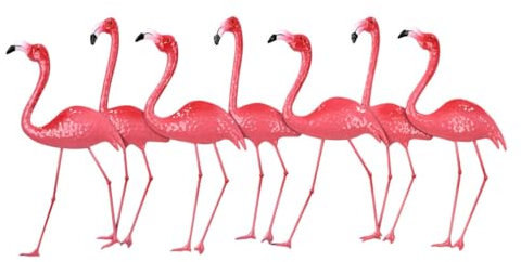 SIGNES GRIMALT Ribambelle Flamingos Wandfigur im Paraden, 100% Metall, 100% Rosa, XL-Länge 118 cm