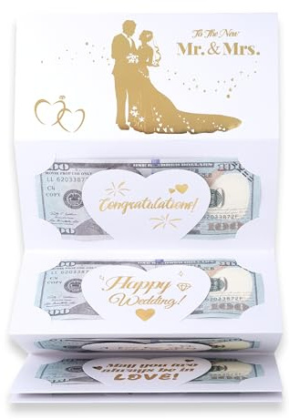 HOMANGA Hochzeitskarte für Braut und Bräutigam, Hochzeits-Geldhalter | Hochzeitsgeschenk-Umschlag für Geldgeschenke, Hochzeits-Geldkarte für Bargeldgeschenke (An das neue Mr. & Mrs.)