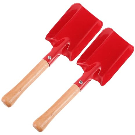 Abaodam Lot de 2 Truelles de Jardin en Fer Manche en Bois Rouge, Outils de Jardinage Robustes pour Creuser et Désherber Petit Pot et Jardin