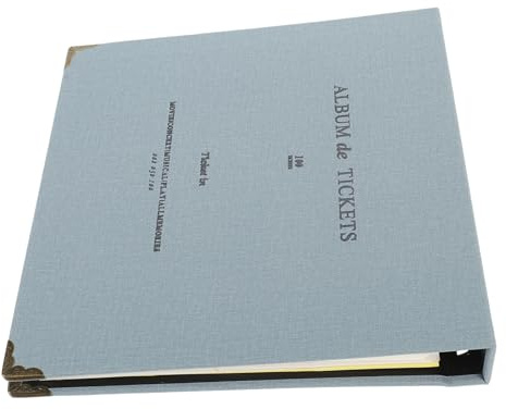 Housoutil Libro De Billetes Álbum De Colección Azul Bolsillos Portátil Para Guardar Entradas Conciertos y Recuerdos Obsequio Para Fans Casa y Eventos
