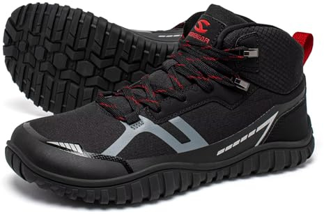 HOBIBEAR Botas de senderismo para mujer y hombre, impermeables, ligeras, transpirables, para mochileros, senderismo, antideslizantes, para exteriores, Black, 43 EU