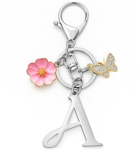 YISCOKO Schlüsselanhänger mit Initialenbuchstaben, Geschenke für Frauen