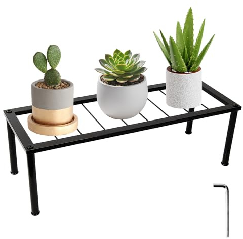 Xygobla Metal Plant Stand,1 Tier Plant Shelf Metal Flower Pot Stand Plants Holder Ladder Rack Display Shelving Outdoor Pot Stands Flower Planter Holder for Patio Garden Corner Balcony Living Room