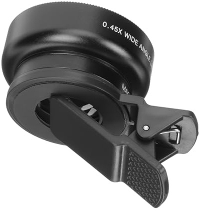 Mipcase Lente Macro y Gran Angular para Móvil Clip de Aleación de Aluminio Cámara Externa HD para Fotografía Detallada y Amplia Teléfonos Móviles