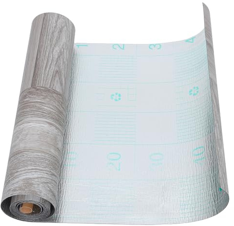 Revêtement de Sol Autocollant en Vinyle Pvc, Rouleau 118x23in | Effet Grain de Bois, Pose Facile et Amovible, Usage la Cuisine et Pièces Domestiques, Rendu Moderne Élégant