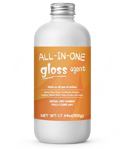 1DFAUL 500 ml di colla per bricolage con finitura lucida, vernice e sigillante in uno, ad asciugatura rapida, resistente ai graffi e all'abrasione, impermeabile, per legno, carta, argilla, tessuto e