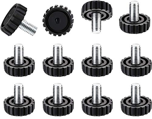 Hotop 30 Packs M8 Screw on Furniture Glide Leveling Foot Adjustable Diameter Home Black Metal Table Desk Glide Leg Leveler Leveling Foot Adjuster