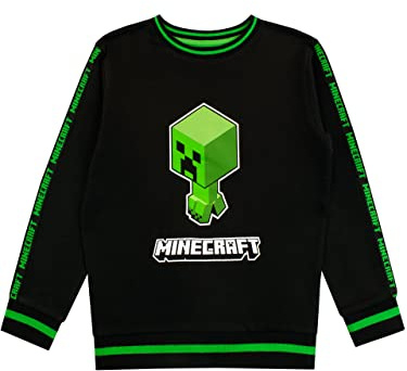 Minecraft Pojkar Sweatshirt Creeper Svart 116