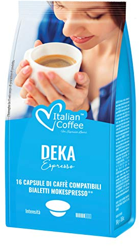 Italian Coffee 96 Capsule Caffè Compatibile con Bialetti Mokespresso (16 unità (Confezione da 6), Deka)