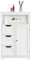 Yaheetech Bathroom Storage Units with Open Storage Shelf Free-standing Floor Cabinets Sideboard with 3 Drawers and 1 Door, Adjustable Shelf for Living Room Kitchen Entryway White