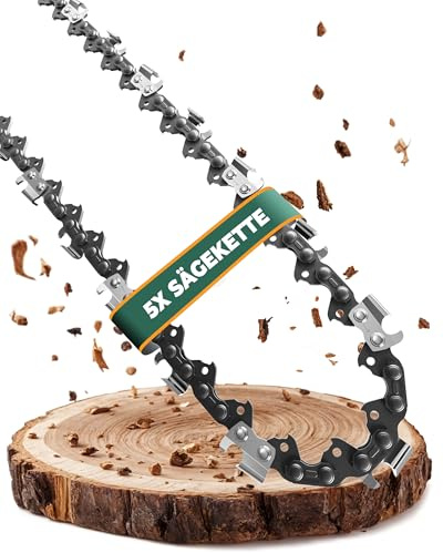 SECURA® [5 x 35cm Sägeketten] I Kettensäge Kette 3/8' LP I 50 TG I 1,3 mm I Kompatibel mit Stihl Kettensäge I Kettensägen HT70, HT75, HT100, HT101, MS 210, MS 230, MS 250, 021, 023, 025 und weiteren
