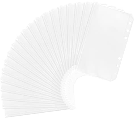 Relota 20 Stück A6 Binder Taschen, PVC 6-Loch Reißverschluss Ordner, Wasserdicht Kunststoff Bindertaschen, Transparent Geld Budget Umschläge für Notebook-Planer, Einlegeseiten Loseblattbeutel, Foto