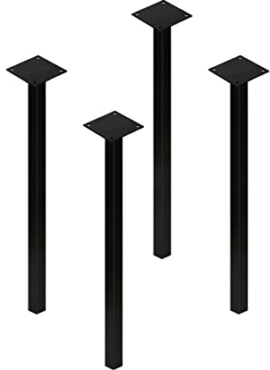 ShiShi Lot de 4 Pieds de Table Industriel, Pieds Table Hauteur 35,43''/90 cm, Pieds en Métal pour Bureau, Tables à Manger, Tables de Bar, Tables de contrôle, Manger Debout, Noir E