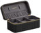SONGMICS HOME RONNE Colección - Caja para 3 Relojes de Viaje, Caja de Relojes 3 Ranuras, Tejido PU Repujado, 10 x 20 x 9 cm, Idea Regalo, Superficie Negro Tinta y Forro Gris Pizarra JWB017G01