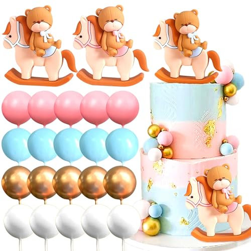 Roaring Good Time Gender Reveal Tortendeko Teddybär Babyparty Dekoration Teddybär Kuchen Dekoration Junge oder Mädchen Teddybär Geburtstagstorte Deko für Taufe Gender Reveal Party Deko
