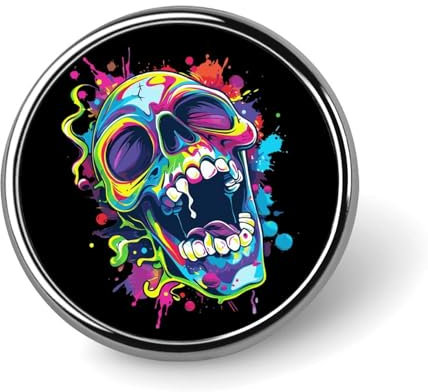 Runde Anstecknadel mit Aufschrift „Verrückter Totenkopf, Krawattennadel, süße Brosche, Anstecknadel für Männer und Frauen, Hüte, Kleidungszubehör