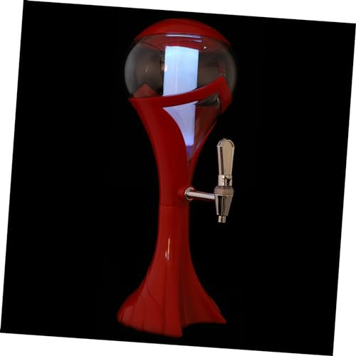 Cabilock Dispensador De Cerveza Torre Luminosa 1.5l Plástico Rojo Práctico para Fiestas Bares y Restaurantes