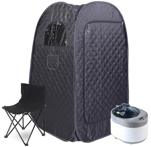 TsoLay Portable Sauna, Personal Sauna Tent with 3L 1000W Steam Generator, 45 Minute Timer, Remote Control Included, Foldable and Easy Set Up, for Relaxation, Release Stress, Sweat
