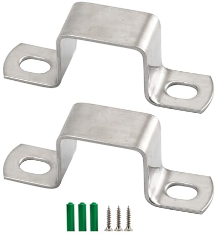 Soporte para tubo cuadrado M15 x 15 mm, de acero inoxidable 304, en forma de U, soporte de metal para tubo flexible con tornillos