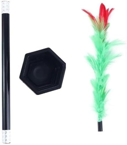 Wpppan 1Set Black Magic Wand to Flower for People Playing Toys,Magic Trick Wand,Close-up Magic Prop Magic Flower Stick,Magicians Tricks Toys,Magic Kits and Accessories,Novelty and Gag Toys,Games