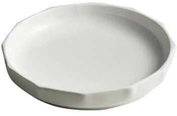 Assiette à vaisselle en céramique à motif de feuilles, placage alimentaire occidental blanc pour usage domestique - 30,5 cm - Assiette à soupe simple blanche et verte
