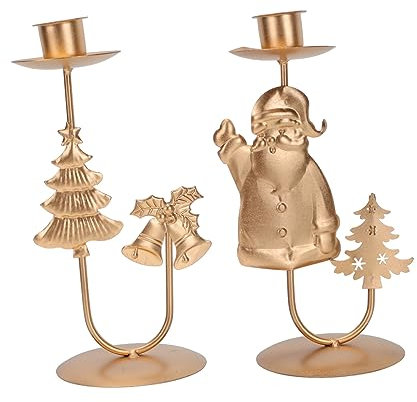 CIMAXIC 2stücke Goldener Metall Kerzenständer Retro Metall Kerzenhalter Dekorative Kerzenständer Für Weihnachten Kompatibel Für Heimdekoration Und Feste