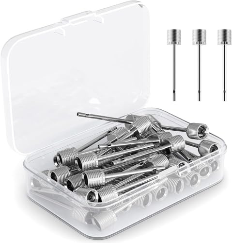 Luftpumpennadel, 35 Pcs Edelstahl- Ballpumpennadel, Ballaufblasen für Basketball, Fußball, Volleyball, Fußball oder Rugbybälle, Ersatzstift, Aufblasen mit Aufbewahrungsbox