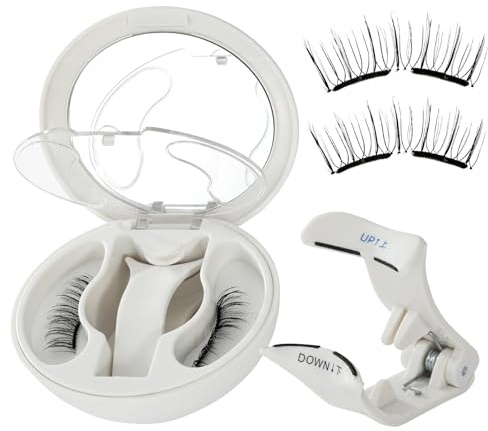 NEFROM Soft Reusable Magnetic Eyelashes with Applicator, Natural False Lash Clusters, Wispy Lashes No Glue Needed, Easy to Wear and Remove (1 Pack)