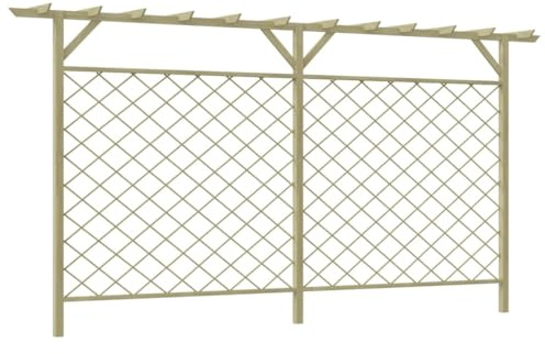Nqyjm Panneaux de Clôture Décorative Clôture à Lattes de Jardin avec pergola Bois, Barrière pour Animaux pour Extérieur, Cour, Terrasse et Jardin