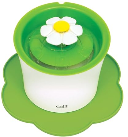 Catit Silikonmatte in Blumenform, wasserdichte Unterlage für Trinkbrunnen, 30cm, grün, 1 Stück (1er Pack)