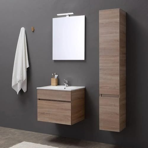 Kiamami Valentina - Mobile bagno sospeso cm. 60 in Rovere Well serie Sole