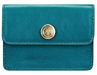 Maxwell Scott - Personalisierte Luxuriöses Damen-Visitenkartenetui aus Leder mit Popper-Verschluss - Handgefertigt aus italienischen Vollnarbenhäuten - The Portofino Nappa Petrol Blau