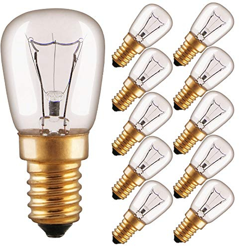 NCC-Licht 10 x Backofenlampe Glühbirne 40W E14 klar Glühlampe T22 Röhre 300° Doppelwendel