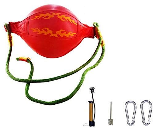 Boxing Speed Ball, Doppelendball Boxen, elastischer professioneller Doppelendball Punchingball Reflex Fightball Trainingsball für Fitnessstudio MMA Boxen und andere Stanztraining,Rot