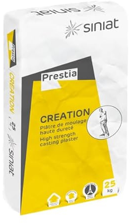 Prestia Creation Casting Plaster of Paris, Hard White Plaster 25kg