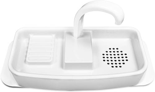 White Plastic Toilet Sink Cover - 15.25” - 20” Surface Mount Utility Tank Cover w/Built-in Faucet & Sink for Handwashing & Flushing - Apartment Space & Water Conservation