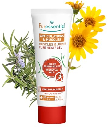 Puressentiel - Articulations et Muscles - Gel Pure Heat aux 14 Huiles Essentielles - Effet Chauffant Naturel - Aide à soulager les douleurs musculaires et articulaires - Dos, bras, cuisses - 80 ml