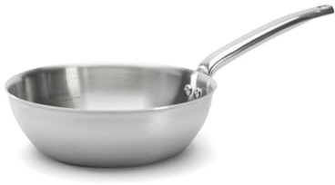 De Buyer - Sauteuse bombée en inox 3 couches ALCHIMY - 24 cm - Fabriquée en France, Sans PFAS, Maîtrise de la Cuisson, Inox 18/10, Tous Feux + Four, Finition Poli Brossé, Gris